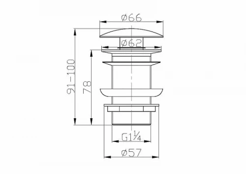 Донный клапан BelBagno BB-SC-ORO Сlick-Сlack Золото