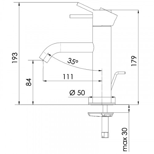 Смеситель для раковины Remer X-Style X10XV Сталь латунь