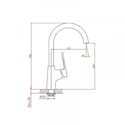 Смеситель для кухни Cron CN70521 Хром