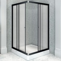Душевой уголок Radomir Дрим 100x90 R 1-03-6-2-0-1211 профиль Черный стекло матовое