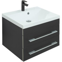 Тумба под раковину Aquanet Верона 58 272428 подвесная Черная матовая МДФ / ЛДСП