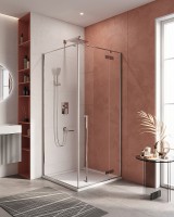Душевой уголок Cezares Liner 90x90 R LINER-A-1-90-C-Cr-R профиль Хром стекло прозрачное