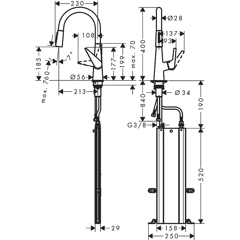Смеситель для кухни Hansgrohe Talis M5116-H200 73851000 Хром