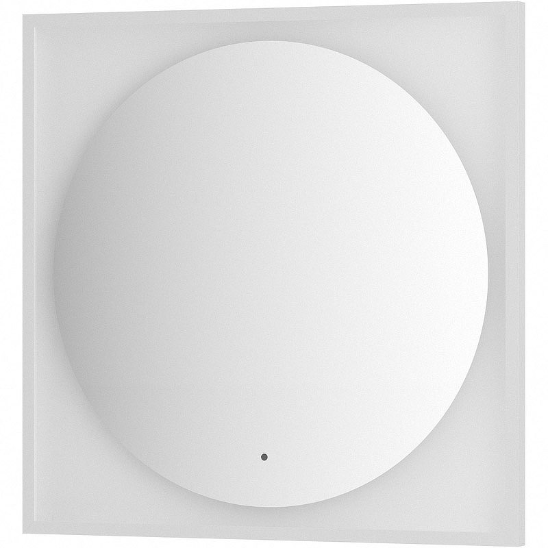 Зеркало Defesto Eclipce 80х80 DF 2238R с подсветкой 18W-3000К/в багетной раме/ИК - выключатель/Теплый белый свет/Белая рама