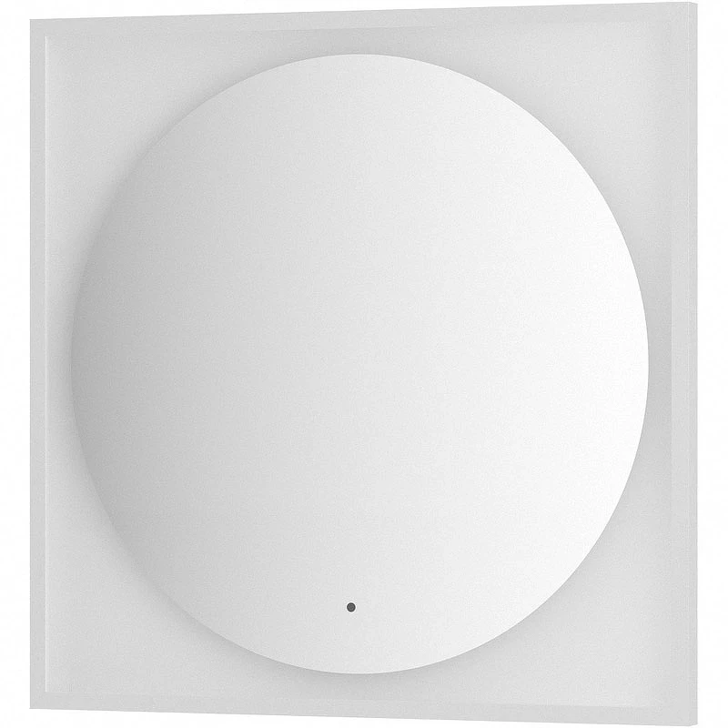 Зеркало Defesto Eclipce 80х80 DF 2238R с подсветкой 18W-3000К/в багетной раме/ИК - выключатель/Теплый белый свет/Белая рама