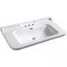 Раковина Kerasan Waldorf 120 4144K1bi/cr*3 Белая фарфор подвесная, полувстраиваемая