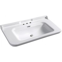 Раковина Kerasan Waldorf 120 4144K1bi/cr*3 Белая фарфор подвесная, полувстраиваемая