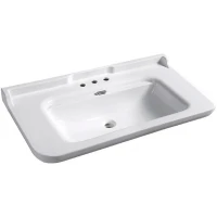 Раковина Kerasan Waldorf 120 4144K1bi/cr*3 Белая фарфор подвесная, полувстраиваемая