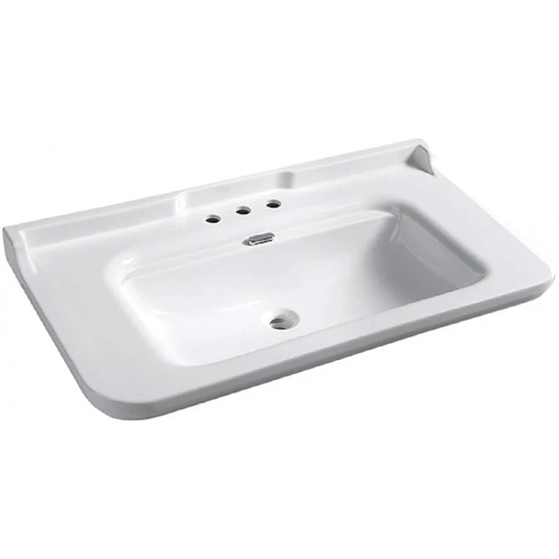 Раковина Kerasan Waldorf 120 4144K1bi/cr*3 Белая фарфор подвесная, полувстраиваемая