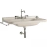 Раковина Kerasan Waldorf 120 4144K1bi/cr*3 Белая фарфор подвесная, полувстраиваемая
