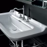 Раковина Kerasan Waldorf 120 4144K1bi/cr*3 Белая фарфор подвесная, полувстраиваемая