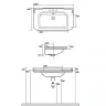 Раковина Kerasan Waldorf 120 4144K1bi/cr*3 Белая фарфор подвесная, полувстраиваемая