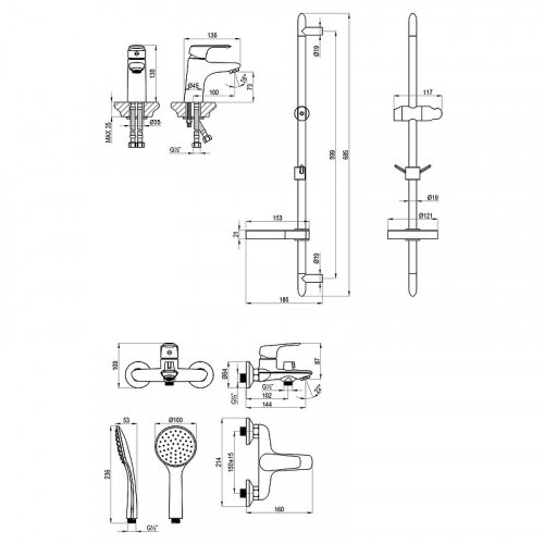 Комплект смесителей Lemark LM7304C цвет Хром