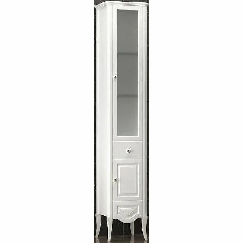 Шкаф пенал Opadiris Брунелла 38 R 00-00004340 Белый матовый МДФ / ЛДСП, массив дерева, стекло