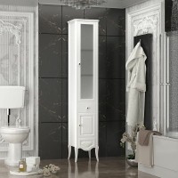 Шкаф пенал Opadiris Брунелла 38 R 00-00004340 Белый матовый МДФ / ЛДСП, массив дерева, стекло
