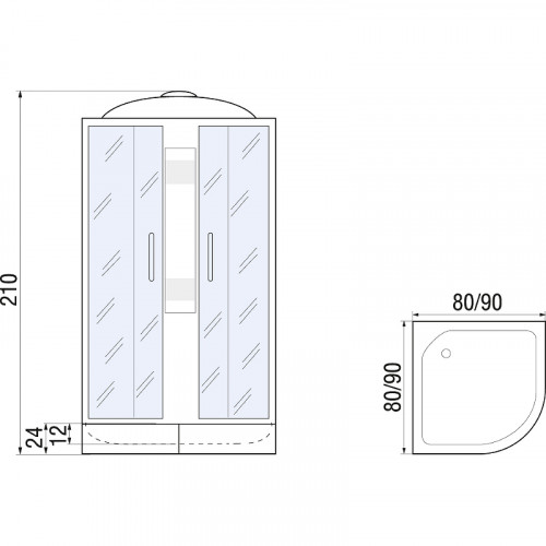 Душевая кабина River Rein 90x90 МТ 10000001307 с поддоном