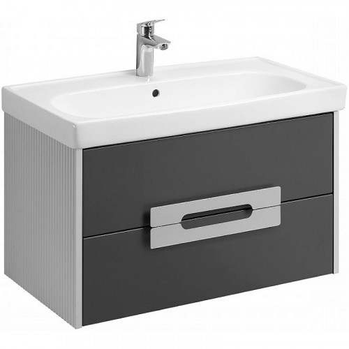 Тумба под раковину Aquaton Ар-Деко 85 1A280401DD8D0 подвесная Серый кобальт МДФ / ЛДСП