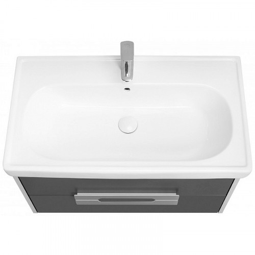 Тумба под раковину Aquaton Ар-Деко 85 1A280401DD8D0 подвесная Серый кобальт МДФ / ЛДСП