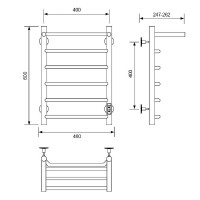 Электрический полотенцесушитель Comfysan Scola EC-6 60x40 016814 с полкой Черный матовый