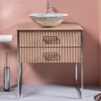 Тумба под раковину Boheme Armadi Art Monaco 80 867-080-CPCR Капучино глянец  Хром МДФ / ЛДСП