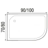 Душевой поддон из АБС-пластика Wemor 90x80 L 10000006055 Белый