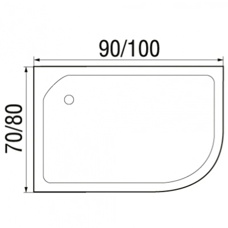 Душевой поддон из АБС-пластика Wemor 90x80 L 10000006055 Белый