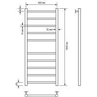 Водяной полотенцесушитель Comfysan Noumi W-10 100x40 013905 Хром