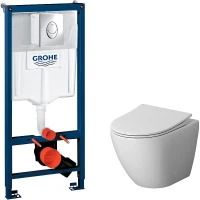 Комплект унитаза Niagara Vista NG-9301 с инсталляцией Grohe Rapid SL 38721001 с сиденьем Микролифт и клавишей смыва Хром