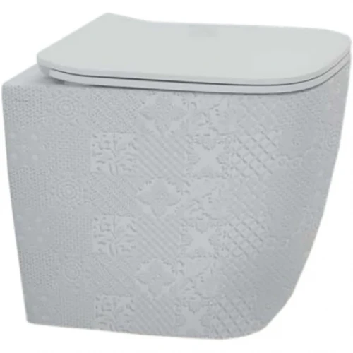 Унитаз Artceram A16 ASV004 01 86 приставной Белый с декором Cementina