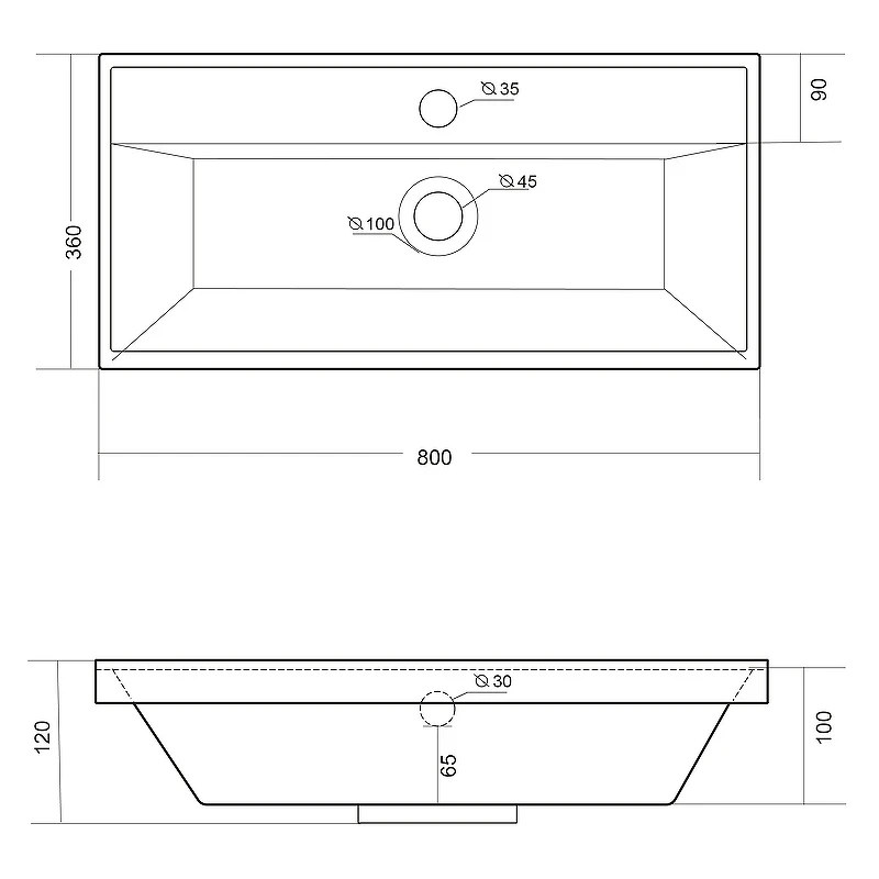 Раковина Madera Classica Slim 80 4627173210898 Белая