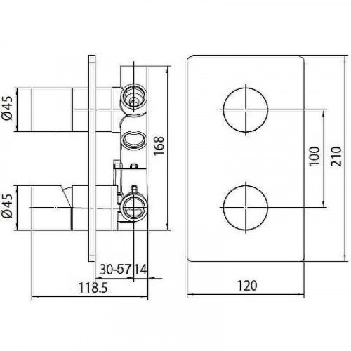 Смеситель для душа Bossini Cube Z00004.030+Z00130 цвет Хром
