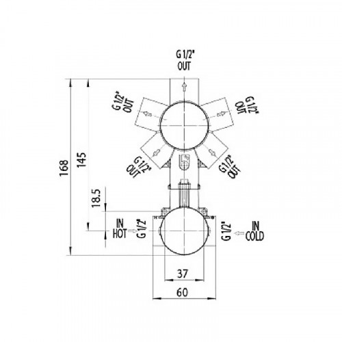 Смеситель для душа Bossini Cube Z00004.030+Z00130 цвет Хром