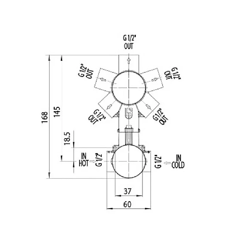 Смеситель для душа Bossini Cube Z00004.030+Z00130 цвет Хром
