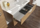 Тумба с раковиной SanVit Мэри-2 90 R kmery902 в цвете Ral подвесная Белый глянец МДФ / ЛДСП