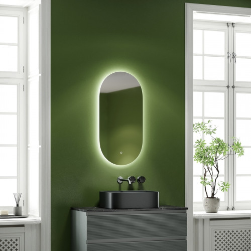 Зеркало Sancos Oval 45 OV45C с подсветкой с сенсорным выключателем и диммером стекло