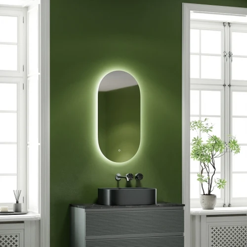 Зеркало Sancos Oval 45 OV45C с подсветкой с сенсорным выключателем и диммером стекло