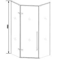 Душевой уголок Ceruttispa 90x90 C3AW профиль Белый стекло прозрачное