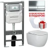 Комплект унитаза с инсталляцией Ceramicanova Play CN3001_1002CH_1000 с сиденьем Микролифт и клавишей смыва Хром фаянс подвесной