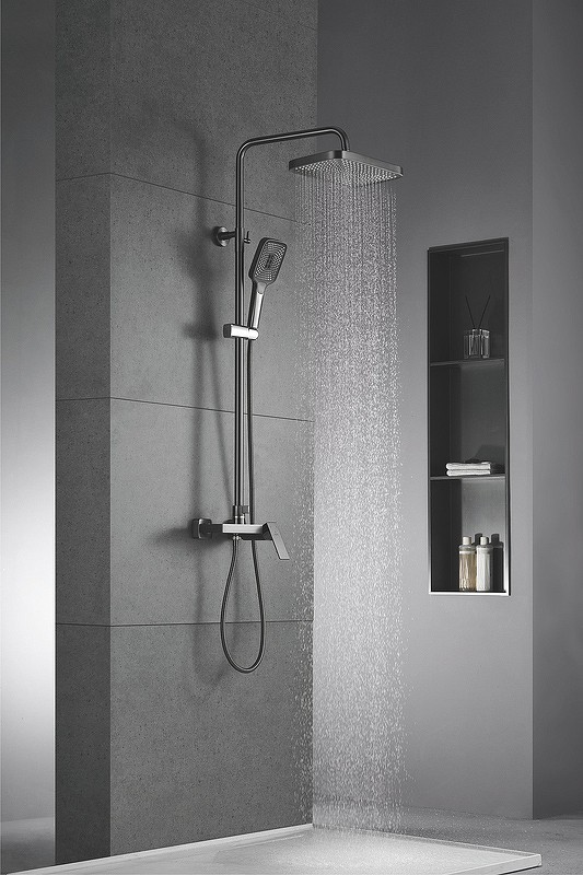 Душевая система Rose R18T R1836T-6 Оружейная сталь