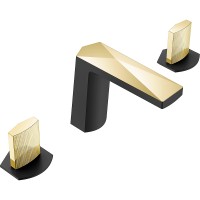 Смеситель для раковины Boheme Venturo 150-BG-TOUCH Черный матовый Золото латунь