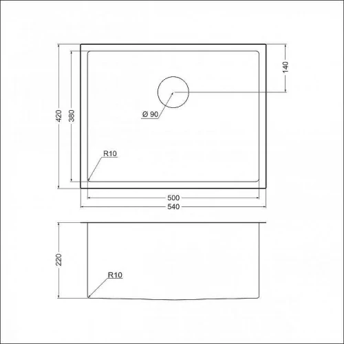 Кухонная мойка Emar PVD 54 EMB-123 PVD цвет Nano Dark