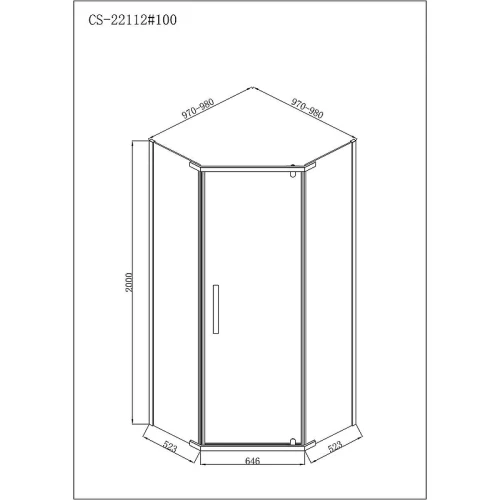 Душевой уголок Loranto Neo 100х100 CS-22112-100 профиль Серебро стекло тонированное