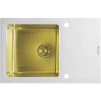 Кухонная мойка Seaman Eco Glass SMG-780W-Gold.B Золотая нержавеющая сталь встраиваемый