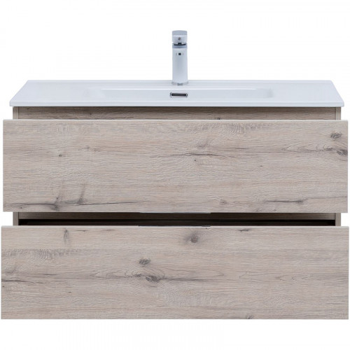 Тумба под раковину Aquanet Алвита New 90 303921 подвесная Дуб веллингтон белый МДФ / ЛДСП