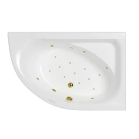 Акриловая ванна Whitecross Aquarella 170x110 R 0109.170110.100.RELAX.GL цвет Белый с гидромассажем форсунки Золото