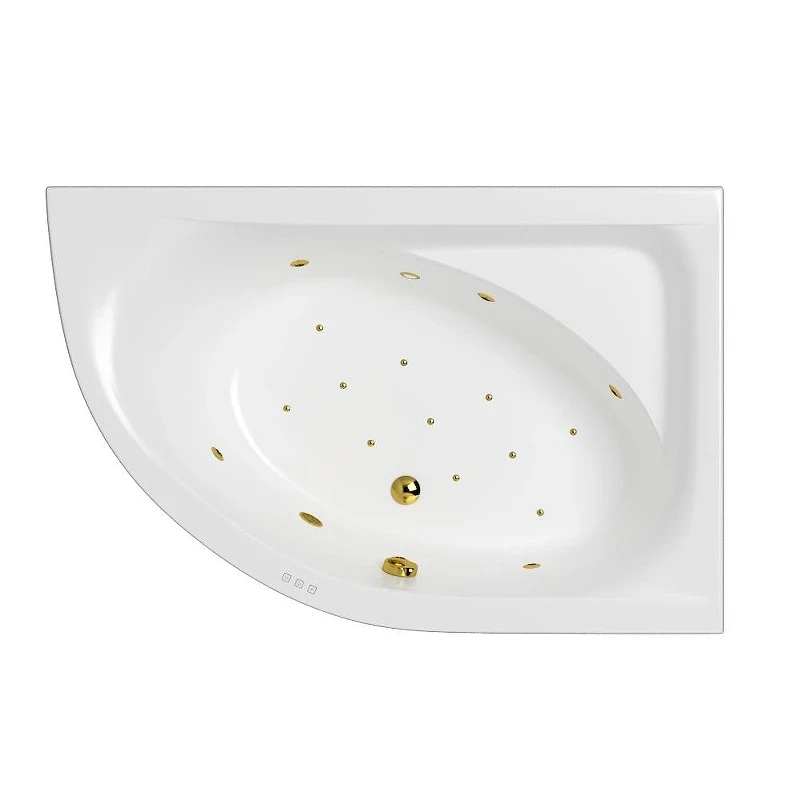 Акриловая ванна Whitecross Aquarella 170x110 R 0109.170110.100.RELAX.GL цвет Белый с гидромассажем форсунки Золото