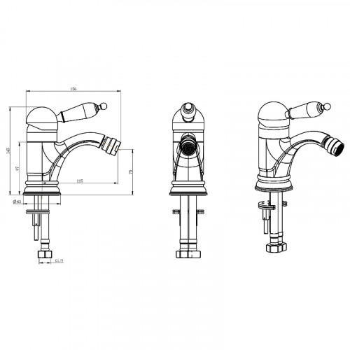 Смеситель для биде Boheme Provanse Ripresa 366 Бронза латунь