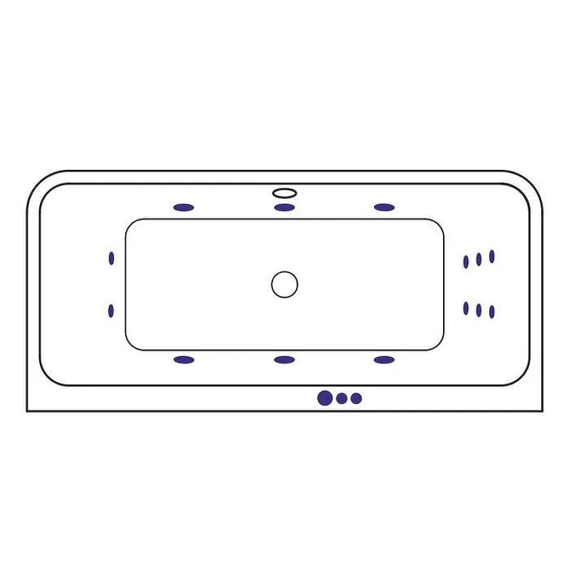 Акриловая ванна Excellent Arana 180x85 WAEX.ARA18.SMART.WH цвет Белый с гидромассажем форсунки Белые