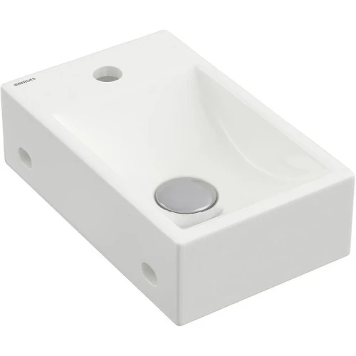 Раковина Berges Small 37 R 182010 Белая глянцевая фарфор подвесная, накладная