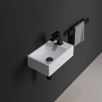Раковина Berges Small 37 R 182010 Белая глянцевая фарфор подвесная, накладная
